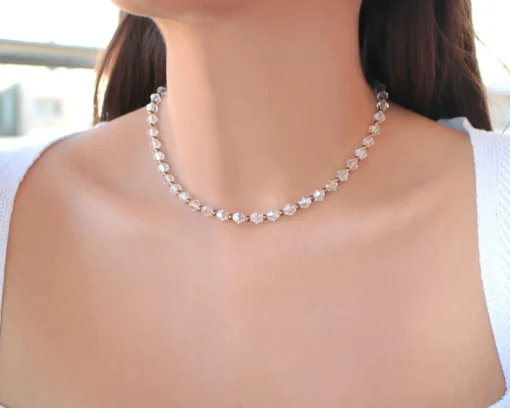 "Angelic" 24K Clear Austrian Crystals Choker - Image 3