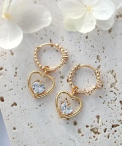Little Sweetheart 24K Heart Hoops