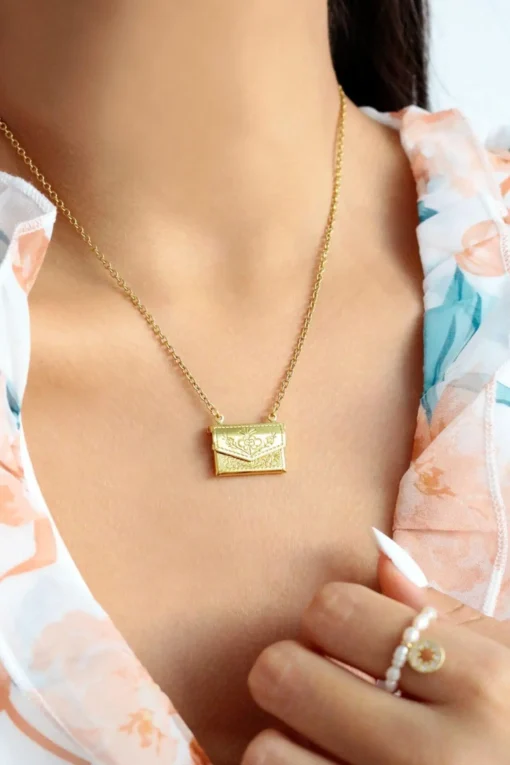 Daisy Envelope Locket Necklace - Image 2