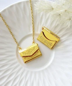 Daisy Envelope Locket Necklace