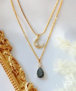 "Sweet Moon" | 18K Two Layers Necklace