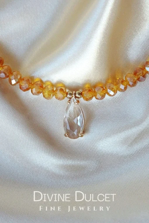 "Champagne Party" | 18K Gold-Plated Choker Necklace with Austrian Crystals - Image 2