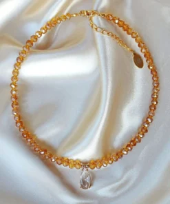 "Champagne Party" | 18K Gold-Plated Choker Necklace with Austrian Crystals