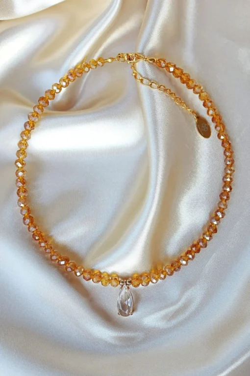 "Champagne Party" | 18K Gold-Plated Choker Necklace with Austrian Crystals