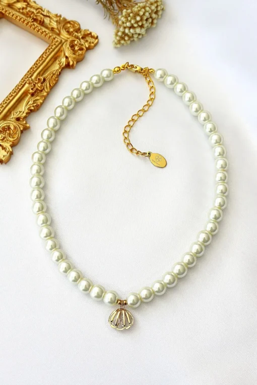 Ocean Treasure | 24K Czech Pearls Choker - Image 3