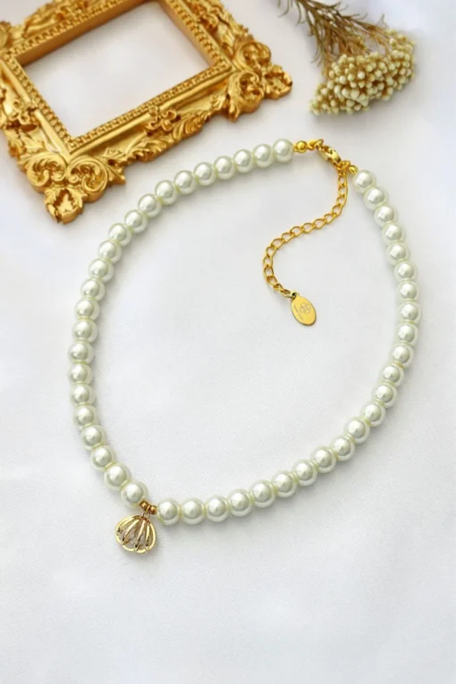 Ocean Treasure | 24K Czech Pearls Choker - Image 2