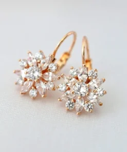 "Diamond Sunflower" | 18K Huggie Hoops