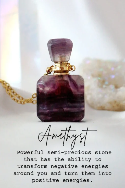 Magic Potion Bottle Necklaces | 24K Gold Pendant with Natural Crystals - Image 5