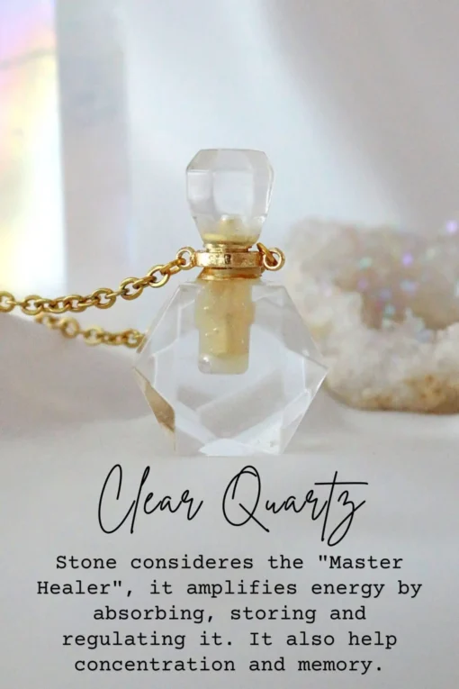 Magic Potion Bottle Necklaces | 24K Gold Pendant with Natural Crystals - Image 8