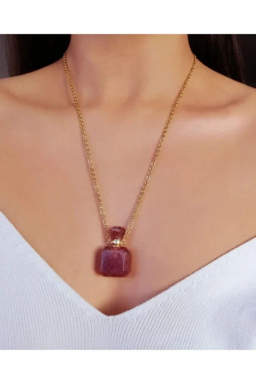 Magic Potion Bottle Necklaces | 24K Gold Pendant with Natural Crystals - Image 3