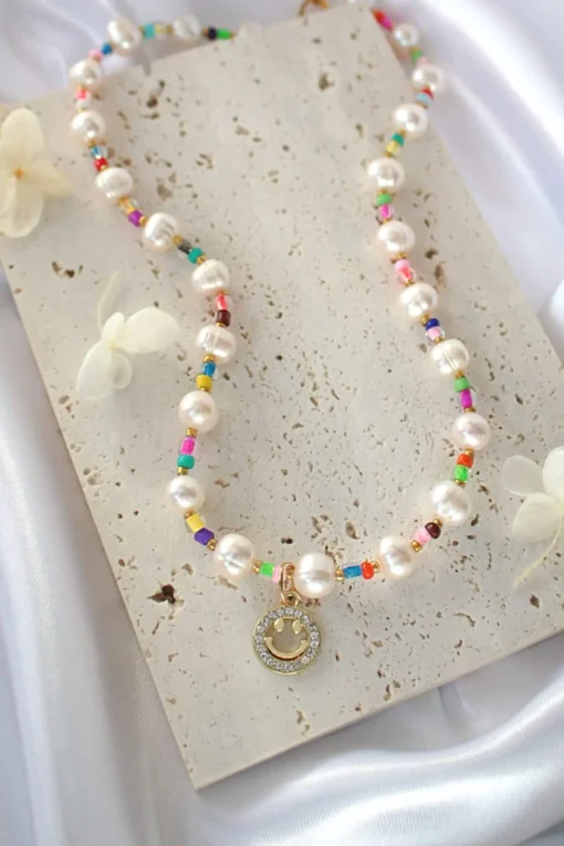 Happy Day | 24K Gold Freshwater Pearl & Bead Choker