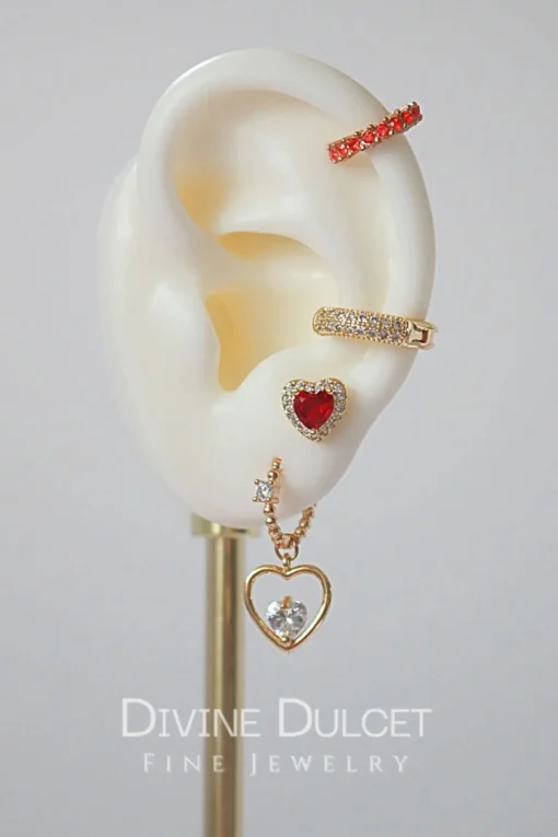 Little Sweetheart 24K Heart Hoops - Image 3