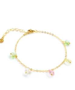 Fluttering Elegance | 18K Gold Plated Bracelet with Austrian Crystal Butterflies