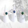 "Ocean Secret" | 3 Shades Blue CZ Freshwater Pearl Rings