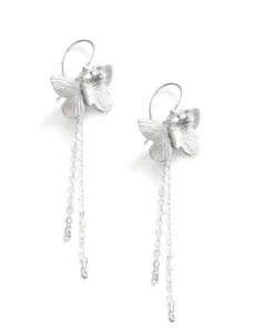 Stunning Rhodium Plated Drop Earrings with Dazzling Cubic Zirconia Crystals