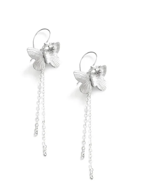 Stunning Rhodium Plated Drop Earrings with Dazzling Cubic Zirconia Crystals