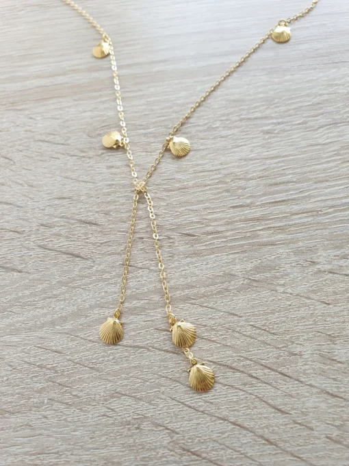 18K gold plated seashell wrap necklace - Image 6