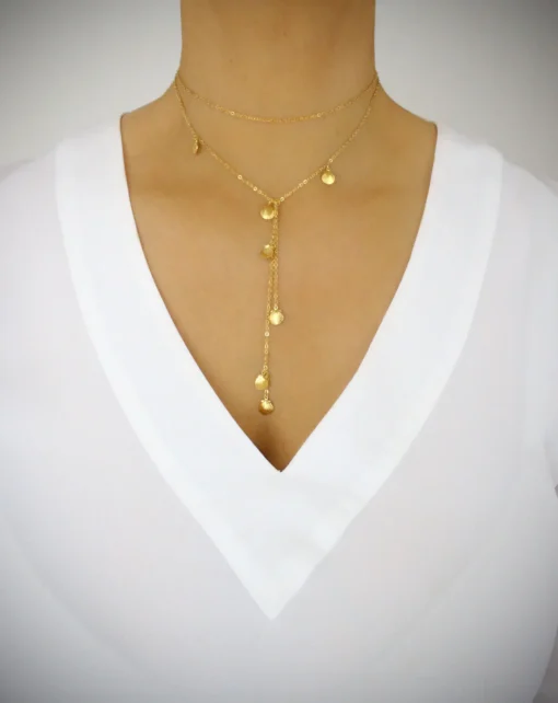 18K gold plated seashell wrap necklace