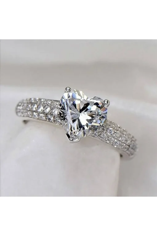 "Icy Heart" | 925 Silver Cocktail Ring - Image 4