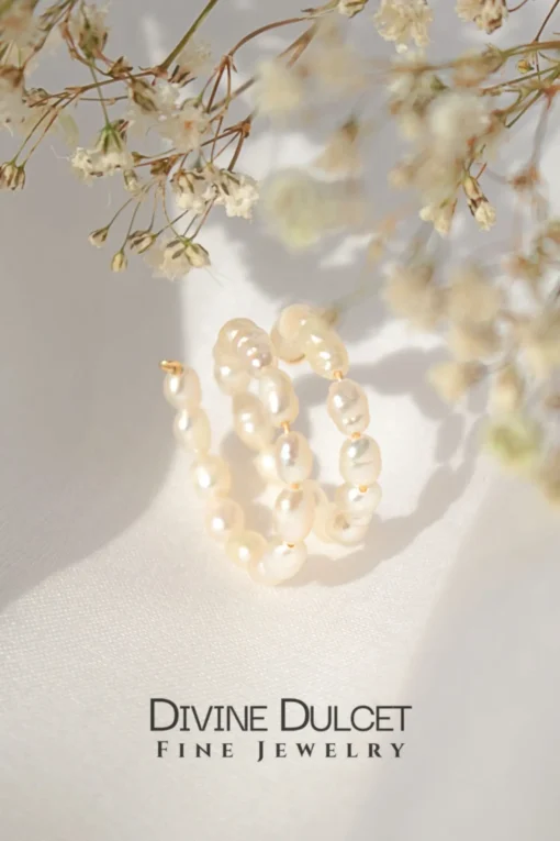 Freshwater Pearls Spiral Adjustable Ring 18K - Image 3