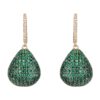 Valerie Pear Drop Gemstone Earring Rosegold Emerald Green