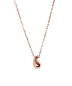 Droplet Necklace – Minimalist Teardrop Pendant in Rose Gold or Silver Finish