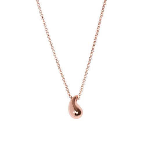 Droplet Necklace – Minimalist Teardrop Pendant in Rose Gold or Silver Finish