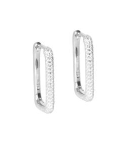 Metropolitan Glow White ZC L Earrings – Elegant Cubic Zirconia Drop Earrings | La Luna Jewelry