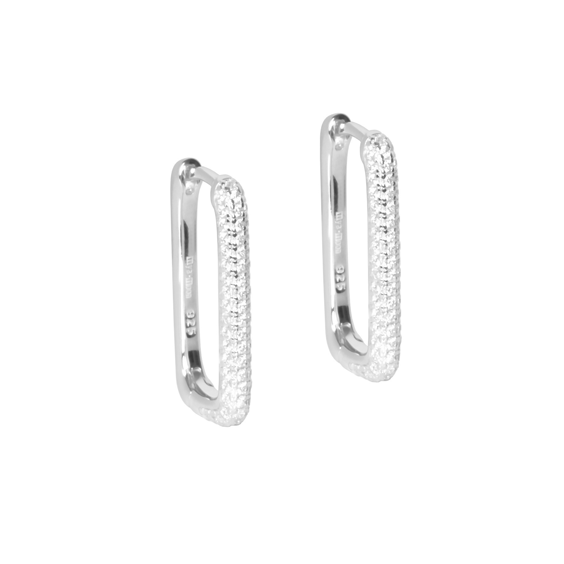 Metropolitan Glow White ZC L Earrings – Elegant Cubic Zirconia Drop Earrings | La Luna Jewelry